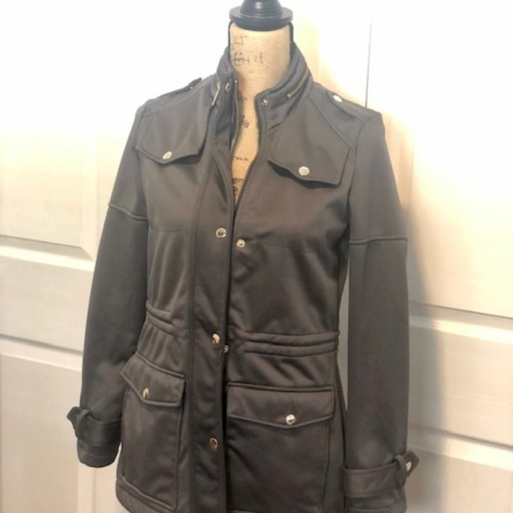 Military Style Coat, Dark Gray